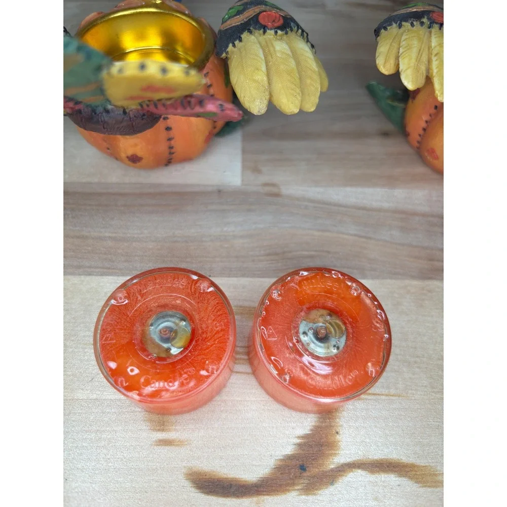 Home Interiors Turkey Tealight Candle Holders Fall Thanksgiving Decor Set 12704